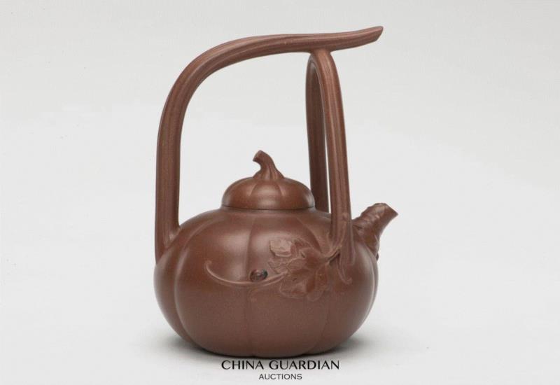 《汪寅仙制九头南瓜提梁茶具》,【嘉德秋拍】花器大匠陈鸣远《紫泥菁英》(嘉德紫砂十年砥砺!2008-2018),紫砂,陈鸣远,嘉德,花器,大匠,紫泥菁英,寅仙,证书,印款,宜兴
