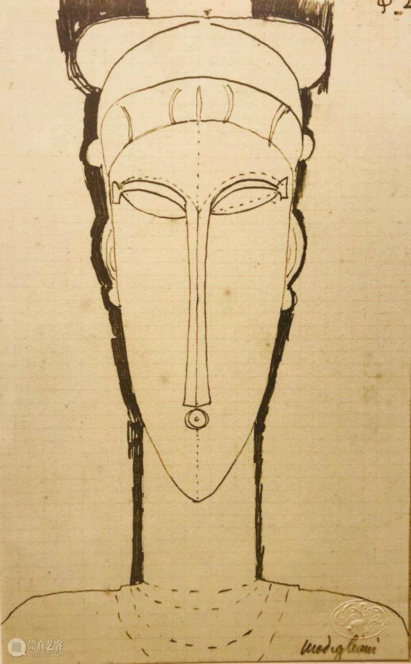 Testa di cariatide丨210 * 132 mm,20世纪的遗梦里，他既是才华横溢的风流子弟，亦是失魂落魄的吟游诗人,遗梦,子弟,诗人,莫迪里阿尼,人物,女性,一部分,巴黎,犹太人,法国