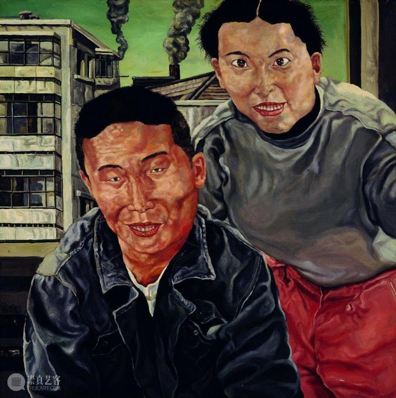 ▲《情人》，布面油画，100×100cm，1991年,PowerLong 看 | 艺术史：40×40——参展艺术家刘炜,刘炜,艺术史,Power,Long,父亲,油画,威尼斯双年展,人物,言辞,绘画