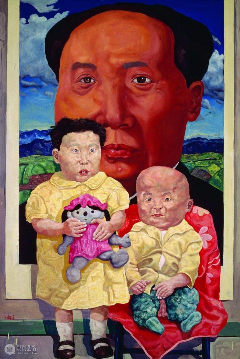 ▲《新生代》，布面油画，150×100cm，1992年,PowerLong 看 | 艺术史：40×40——参展艺术家刘炜,刘炜,艺术史,Power,Long,父亲,油画,威尼斯双年展,人物,言辞,绘画