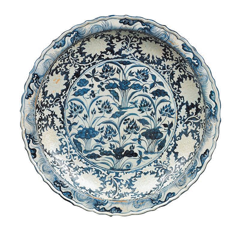 【艺文飨宴】元代青花与其他技法应用,飨宴,艺文,元代,青花,白花,瓷器,钴料,大盘,蓝地,纹饰