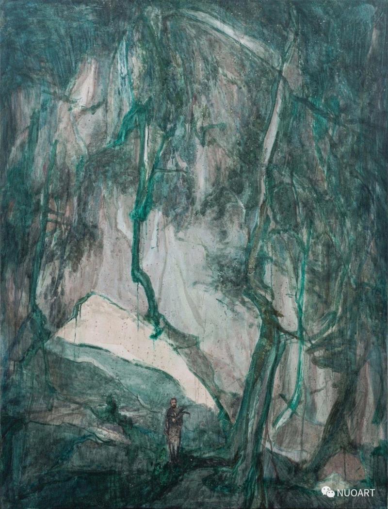 兰 / 164x125cm / 布面油画 / 2017,王亚彬 | NUOART画廊即将举办“花與石”王亚彬个展,王亚彬,NUOART,花與石,花石,花草,NUO,油画,树木,景物,Stones