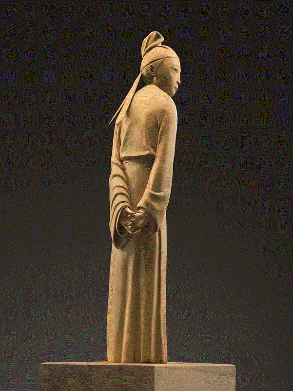 田世信《李商隐》9x7x39cm 黄杨木 2016年,Daily Art｜田世信雕塑作品中的历史人物（上）,雕塑,人物,Art｜田世信,田世信,王阳明,王勃,朱耷,陶渊明,李商隐,才子