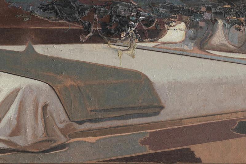 《重启 》局部,蜂巢评论 | 离岸：李昌龙绘画的转向,李昌龙,绘画,蜂巢,油画,深圳,政治,此前,边界,功能性,柯布西耶