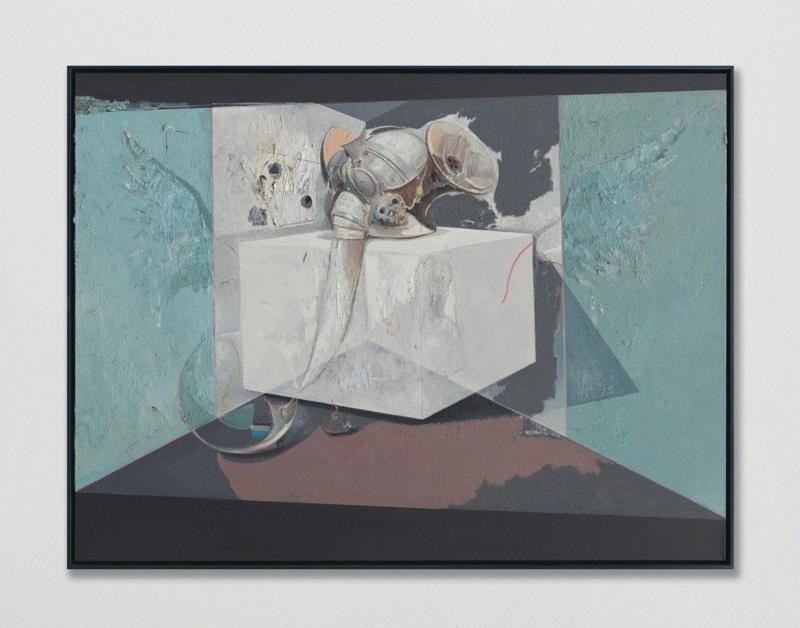 李昌龙 白色方体 2015-2018 布面油画 120×160cm,蜂巢评论 | 离岸：李昌龙绘画的转向,李昌龙,绘画,蜂巢,油画,深圳,政治,此前,边界,功能性,柯布西耶