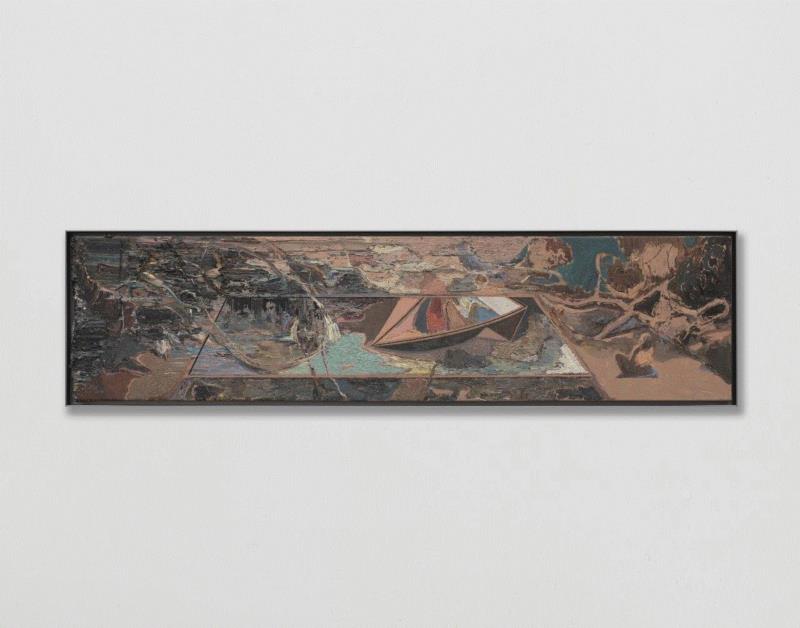 李昌龙 远亲 2018 布面油画 30×120cm,蜂巢评论 | 离岸：李昌龙绘画的转向,李昌龙,绘画,蜂巢,油画,深圳,政治,此前,边界,功能性,柯布西耶