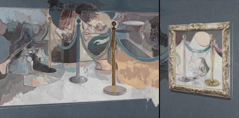 李昌龙 国际通道 2017 布面油画 150×300cm,蜂巢评论 | 离岸：李昌龙绘画的转向,李昌龙,绘画,蜂巢,油画,深圳,政治,此前,边界,功能性,柯布西耶