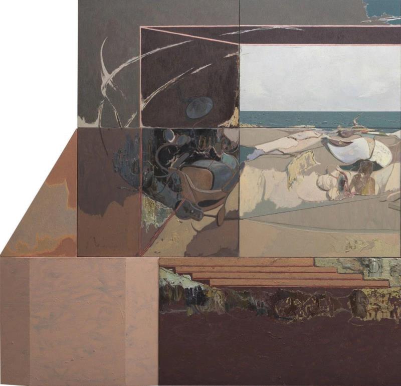  《完美模型》局部,蜂巢评论 | 离岸：李昌龙绘画的转向,李昌龙,绘画,蜂巢,油画,深圳,政治,此前,边界,功能性,柯布西耶