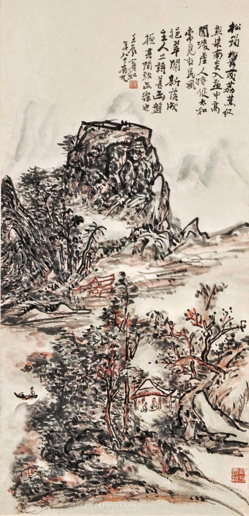 【嘉德秋拍】挹翠阁中日月长：挹翠阁旧藏黄宾虹《松筠高阁》,黄宾虹,挹翠阁,嘉德,日月,松筠高阁,吴鸣,钱学文,澳门,绘画,香港