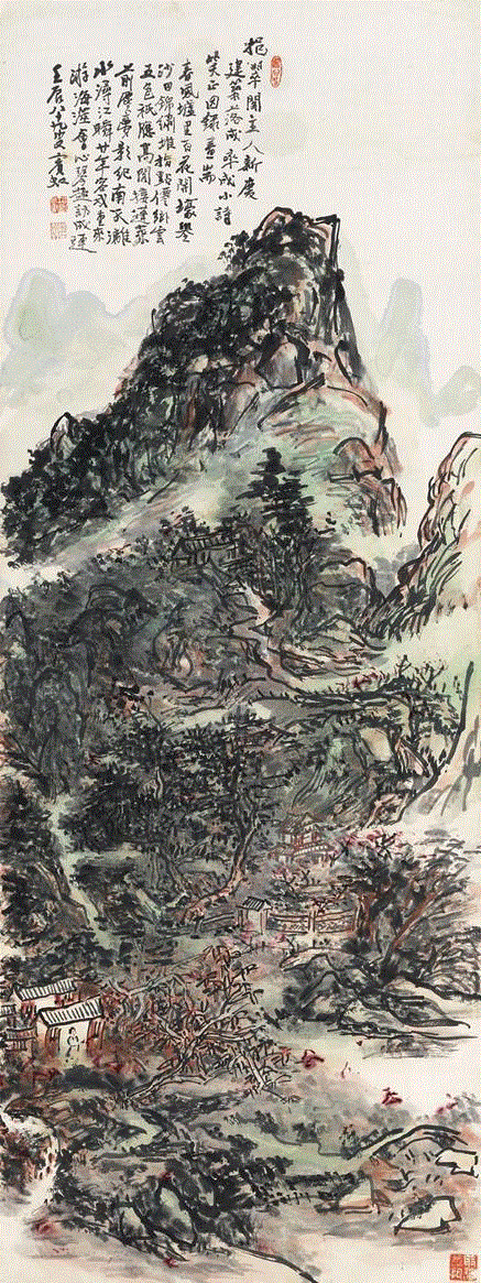 黄宾虹1952年作《挹翠阁落成志庆图》,【嘉德秋拍】挹翠阁中日月长：挹翠阁旧藏黄宾虹《松筠高阁》,黄宾虹,挹翠阁,嘉德,日月,松筠高阁,吴鸣,钱学文,澳门,绘画,香港