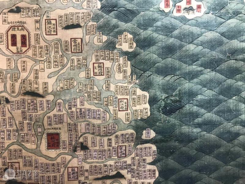 明王泮1594年版《天下舆地图》，能看出“上海县”“松江府”“华亭县”字样。（原件藏法国国家图书馆，