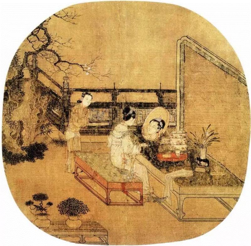 《妆靓仕女图》宋·苏汉臣,100首宋词，100幅宋画，简直绝配,宋词,苏轼,辛弃疾,李清照,鹧鸪天,马远,卜算子,欧阳修,陆游,柳永