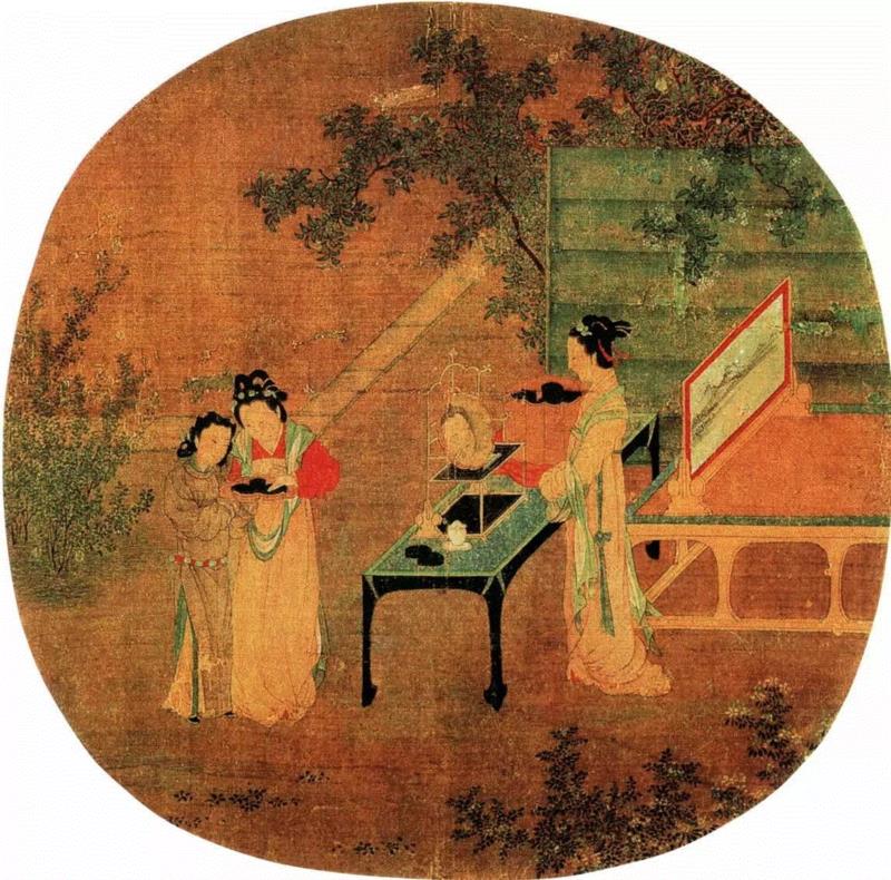 《绣栊晓镜图》宋·王诜,100首宋词，100幅宋画，简直绝配,宋词,苏轼,辛弃疾,李清照,鹧鸪天,马远,卜算子,欧阳修,陆游,柳永