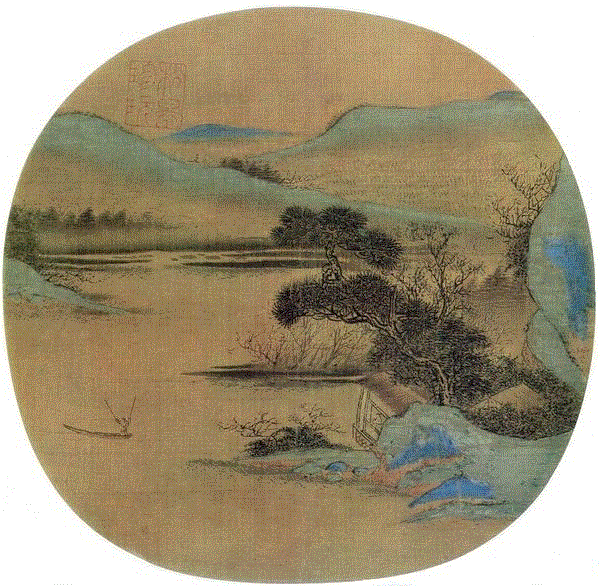 《春山渔艇图》&nbsp;张训礼,100首宋词，100幅宋画，简直绝配,宋词,苏轼,辛弃疾,李清照,鹧鸪天,马远,卜算子,欧阳修,陆游,柳永