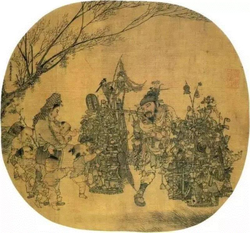 李嵩《市担婴戏图》,100首宋词，100幅宋画，简直绝配,宋词,苏轼,辛弃疾,李清照,鹧鸪天,马远,卜算子,欧阳修,陆游,柳永