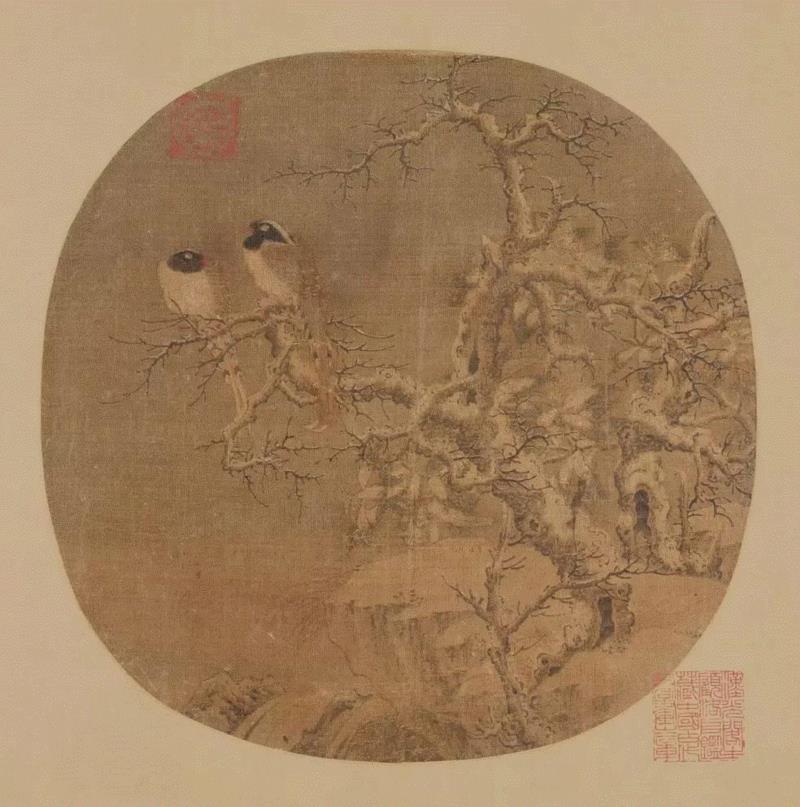 李迪 《双雀图》,100首宋词，100幅宋画，简直绝配,宋词,苏轼,辛弃疾,李清照,鹧鸪天,马远,卜算子,欧阳修,陆游,柳永
