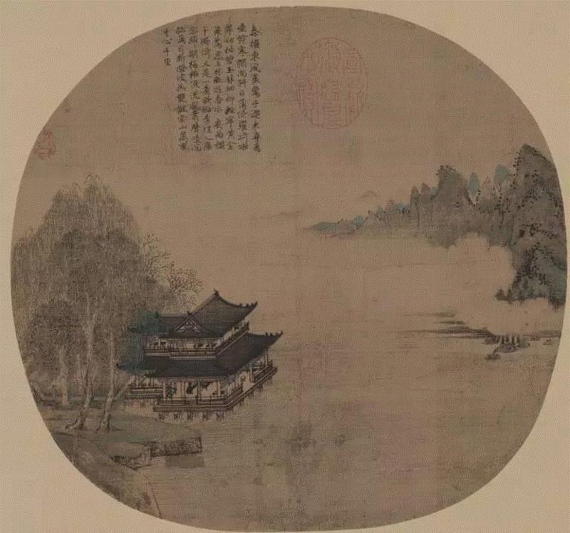 王诜 《玉楼春思图》,100首宋词，100幅宋画，简直绝配,宋词,苏轼,辛弃疾,李清照,鹧鸪天,马远,卜算子,欧阳修,陆游,柳永