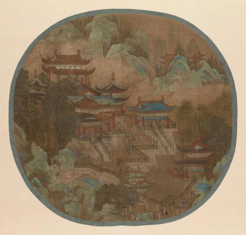 夏明远 《楼阁图》,100首宋词，100幅宋画，简直绝配,宋词,苏轼,辛弃疾,李清照,鹧鸪天,马远,卜算子,欧阳修,陆游,柳永