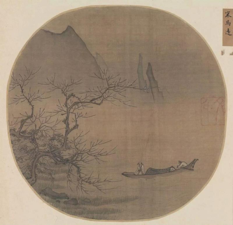马远 《梅溪放艇图》,100首宋词，100幅宋画，简直绝配,宋词,苏轼,辛弃疾,李清照,鹧鸪天,马远,卜算子,欧阳修,陆游,柳永