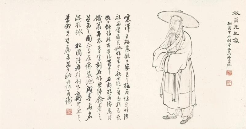 费丹旭　〈放翁先生象〉,曹氏「默斋」藏近现代名家画 │ 香港蘇富比中国书画拍卖,书画,曹氏,默斋,近现代,名家,香港,蘇富比,任熊,湖社,周闲
