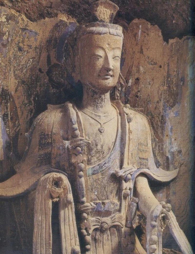 第142號窟右壁彌勒菩薩-北魏,永 遠 的 麥 積 山,麥積山,石窟,藝術,古代,天水,北魏,佛教,中國,先民,造像