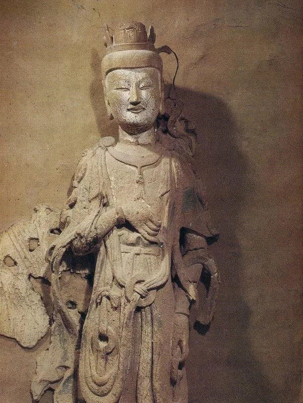 第37號龕正壁右側脇侍菩薩-隋代,永 遠 的 麥 積 山,麥積山,石窟,藝術,古代,天水,北魏,佛教,中國,先民,造像