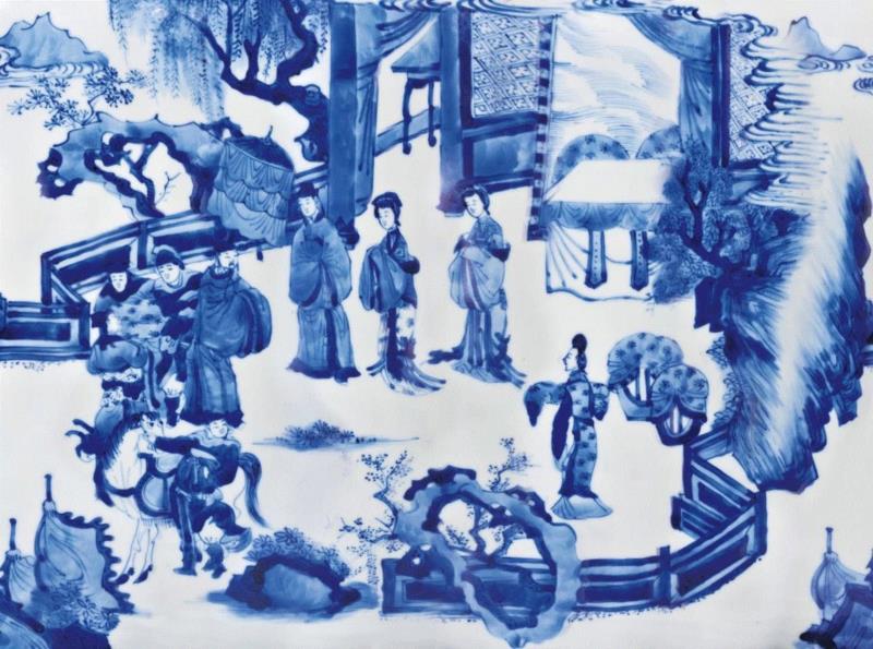 Lot&nbsp;3900,【嘉德四季52期】百瓷集韵——四季瓷器夜场（上）,瓷器,嘉德,百瓷,夜场,青花,人物,明末,清初,通体,腹部