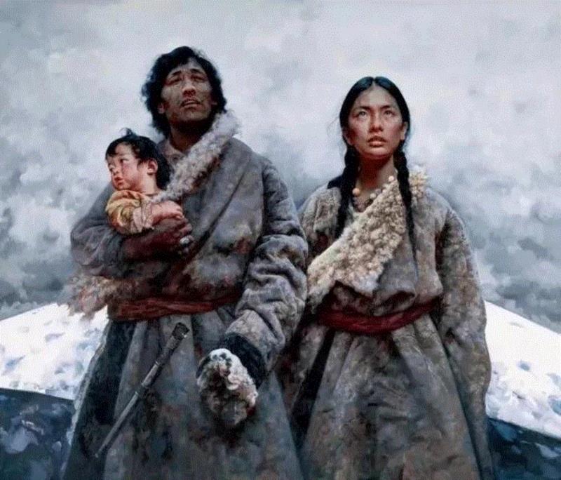 《圣山》 布面油画 2009年,艾轩:西藏是我灵魂的寄存地,艾轩,西藏,油画,女孩,耳朵,素描,铅笔,颜色,人物,四川