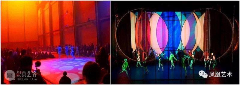 ▲   图左为舞者在伦敦泰特美术馆《气候项目》作品中进行互动表演（2003），图
