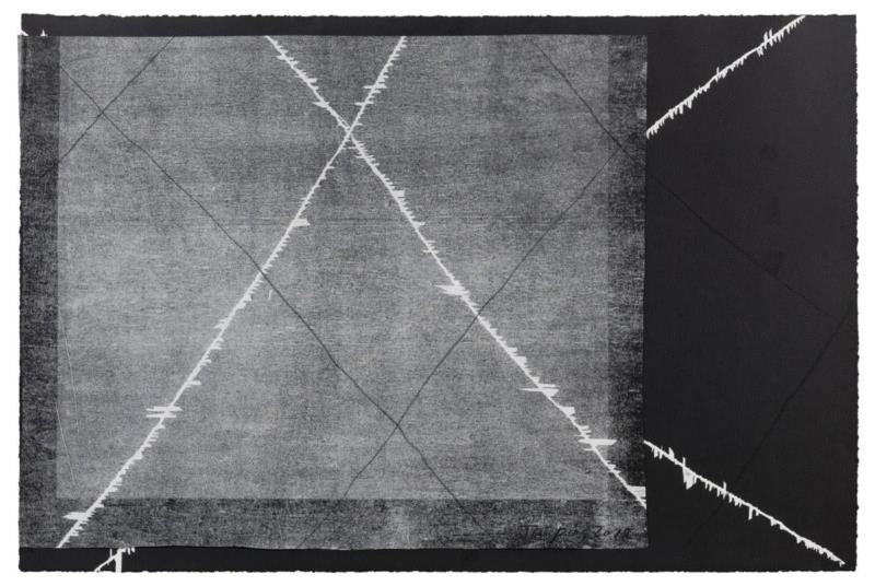 谭平 《无题》 纸上综合材料 80x120cm 2018,展讯:印|碰巧|不定式 —— 谭平纸上作品展,谭平,不定式,展讯,版画,蓝岸,材料,深圳,蓝楹坊,南山区,欢乐海岸三楼