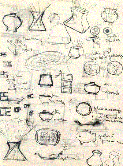 佩里安晚年画的草图,柯布西耶女合伙人设计的小别墅, 80年后被LV造出来了,别墅,柯布西耶,女合伙人,佩里安,家具,夏洛特,房子,设计师,日本,海滨别墅