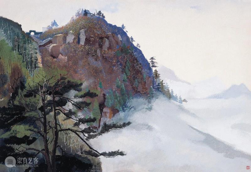 《庐山》 袁运甫 1973,展览解读 | 杜大恺:袁运甫先生的水粉画,袁运甫,水粉画,杜大恺,日本,袁先生,印象派,清华大学艺术博物馆,浮世绘,浮世,东侧