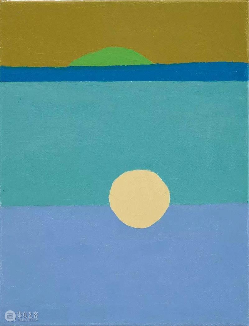 Untitled, 2014, Oil on canvas, 35 x 27 cm,国际展讯|93岁的作家、艺术家伊黛尔?阿德楠(Etel Adnan),阿德楠,伊黛尔,作家,展讯,Adnan,油画,法国,贝鲁特,小说,巴黎