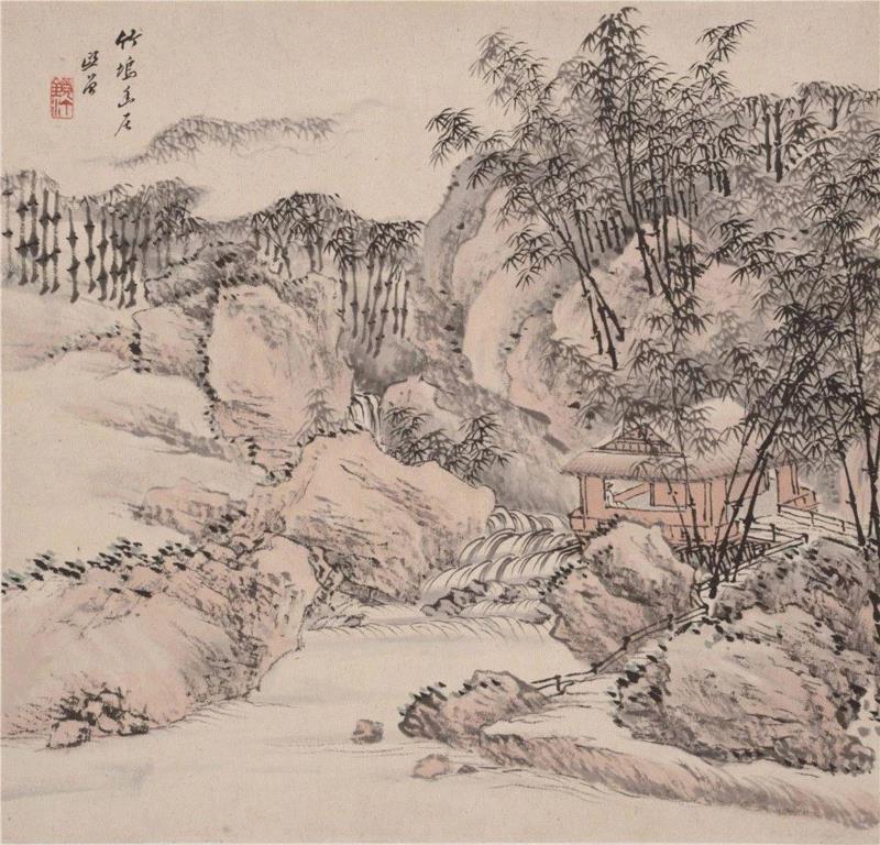 吴镜汀 山水风景联 34×34厘米,汇聚任伯年、吴昌硕、齐白石、徐悲鸿、李苦禅、李可染、林风眠等40余位名家作品 | “大师窖藏——近现代名家精品系列展”即将开展,任伯年,吴昌硕,齐白石,徐悲鸿,李苦禅,李可染,林风眠,名家,系列展,绘画