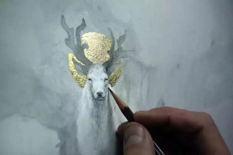 石墨+金箔 | 实力派艺术家的画作效果爆炸！,石墨,金箔,实力,法国,斯特拉斯堡,艺术风格,文艺复兴时期,出版业,大部分,材质