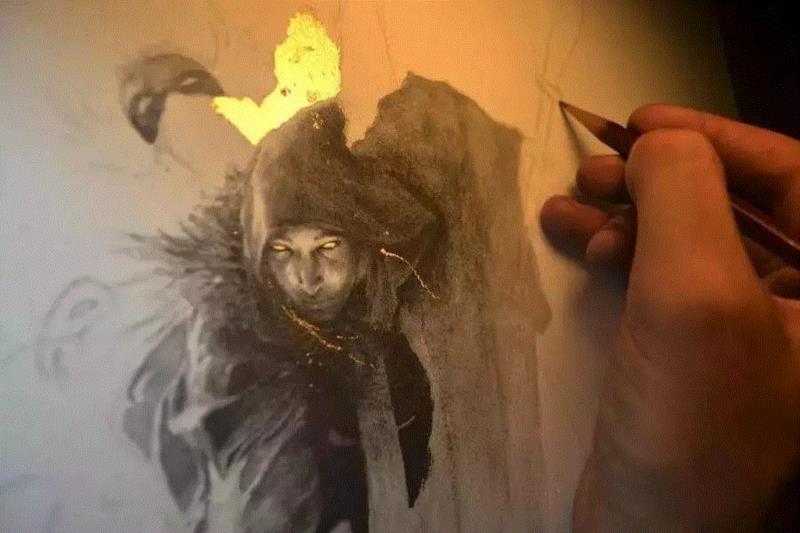 石墨+金箔 | 实力派艺术家的画作效果爆炸！,石墨,金箔,实力,法国,斯特拉斯堡,艺术风格,文艺复兴时期,出版业,大部分,材质