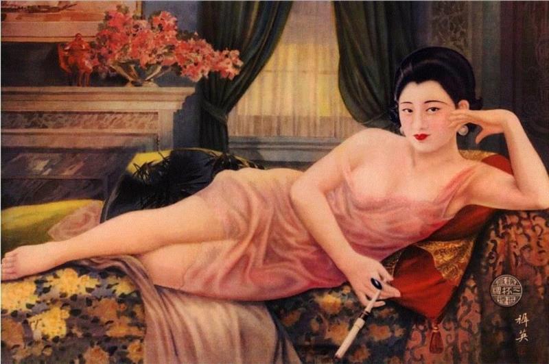 民国广告画上的美人,广告,民国,美人,香烟,美女,旗袍,哈德门,画中,女性,北平