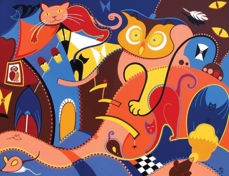 玩具主义者Jafr,《重生》. 三维综合材料麻布丙烯画, 200 x 200 cm.,【红门 - 座谈会】The Toyists Are Here! 玩具主义来了！他们的面具背后藏着什么？,玩具,面具,背后,红门,座谈会,主义者,流派,红门画廊,宣言,一个人