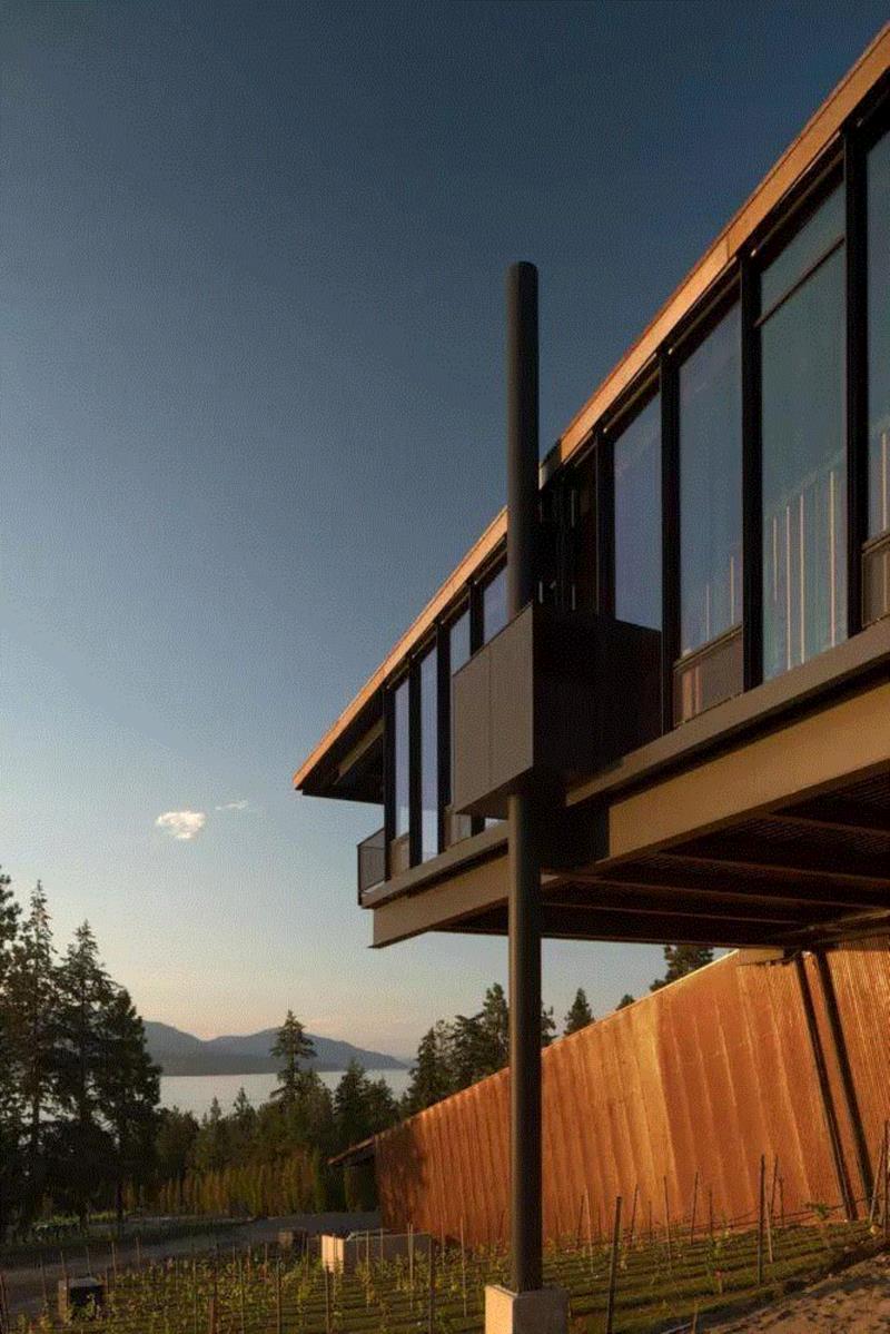 加拿大山坡酒庄，以流线坡道主导建筑设计 / Olson Kundig,酒庄,山坡,加拿大,流线,坡道,Lehoux,访客,Nic,Estates,基洛纳