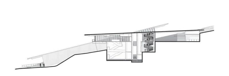 剖面图,加拿大山坡酒庄，以流线坡道主导建筑设计 / Olson Kundig,酒庄,山坡,加拿大,流线,坡道,Lehoux,访客,Nic,Estates,基洛纳