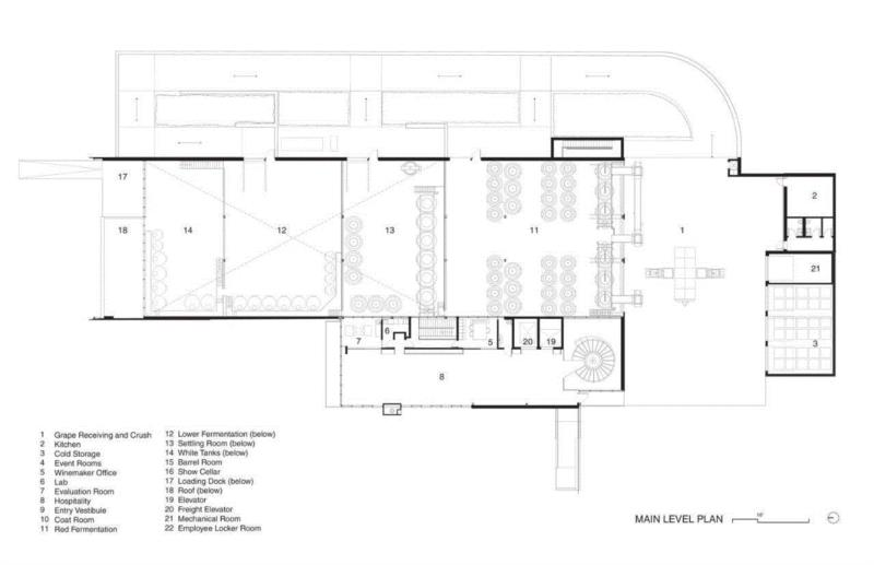 平面图,加拿大山坡酒庄，以流线坡道主导建筑设计 / Olson Kundig,酒庄,山坡,加拿大,流线,坡道,Lehoux,访客,Nic,Estates,基洛纳