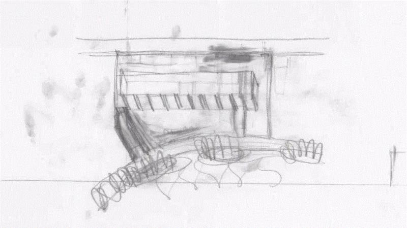 ▲&nbsp;辛迪斯（Synthes）办公楼项目草图，索洛图恩（Solothurn），彼得 · 马克