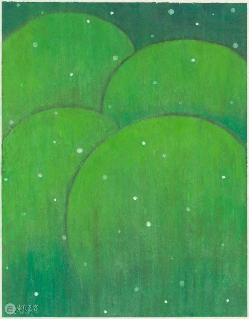 《丛》2018 纸本设色 45×55cm,hiart space | 姚浩：褪色，直至单纯,space,姚浩,人物,少年,水墨,女孩,材料,国画,窗帘,特性