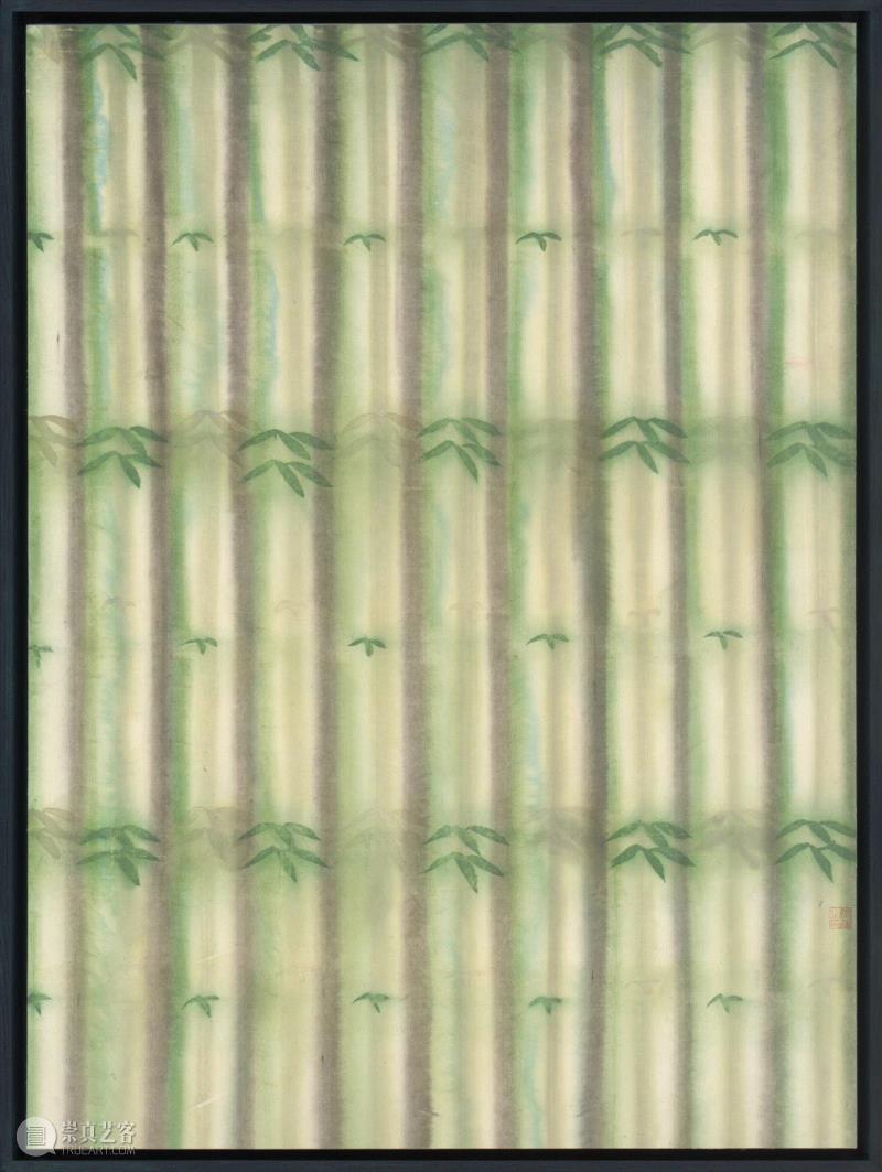 《帘》2016 纸本设色 98×70cm,hiart space | 姚浩：褪色，直至单纯,space,姚浩,人物,少年,水墨,女孩,材料,国画,窗帘,特性