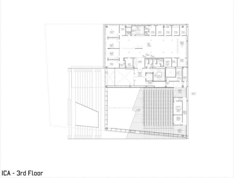 三层平面图,波士顿当代艺术中心 / Diller Scofidio + Renfro,波士顿当代艺术中心,剧院,建筑,平面图,剖面图,视线,博物馆,滨海,步道,看台