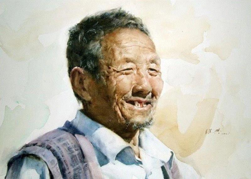 (更多关于技法的讨论,将在后续文章中推送),他被誉为“无与伦比的亚洲水彩大师”—— 关维兴水彩人物,水彩,人物,关维兴,亚洲,画家们,美术,画法,水彩画,中外,笔法