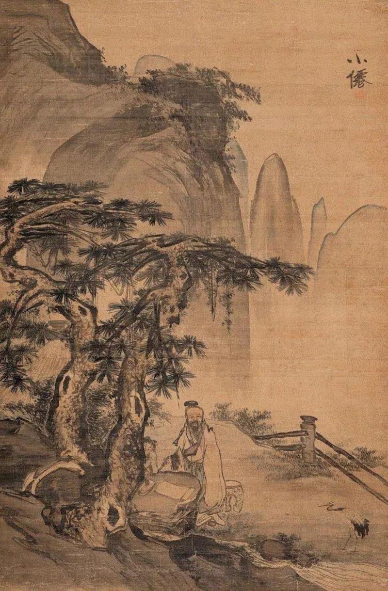 ▲吴伟《松下高士图》 现展出于松美术馆,「松间对话」精彩回放 | “松”文化与中国古代的文人生活（下）