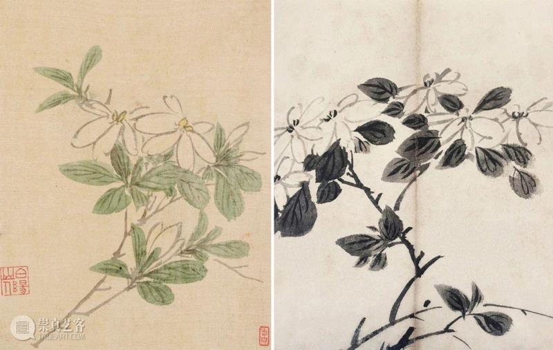 左\&nbsp;本册栀子花&nbsp;,【保利春拍重磅推介】吴门风雅（一）,保利,吴门,刘珏,钤印,陈淳,书画,进士,马愈,书法,阳山