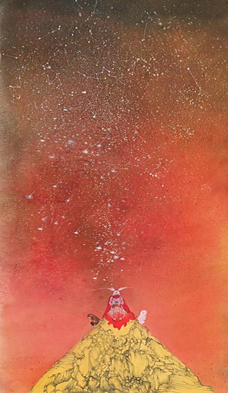 何振华 转山系列2016之四 丝本水墨 129X75cm 2016,华府艺术空间 | 《境·像 -- 沈琦·何振华水墨展》,沈琦,华府,何振华水墨展,何振华,水墨,花鸟,纸本,人物,心理,动画