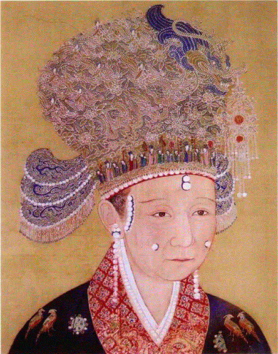 宋徽宗皇后画像，贴了不少面靥,文物丨宋朝崇拜者注意了！宋朝皇后的长相可能超乎你想象！,文物,崇拜者,长相,宫女,曹皇后,宋仁宗,皇帝,服饰,画像,宋仁宗皇后